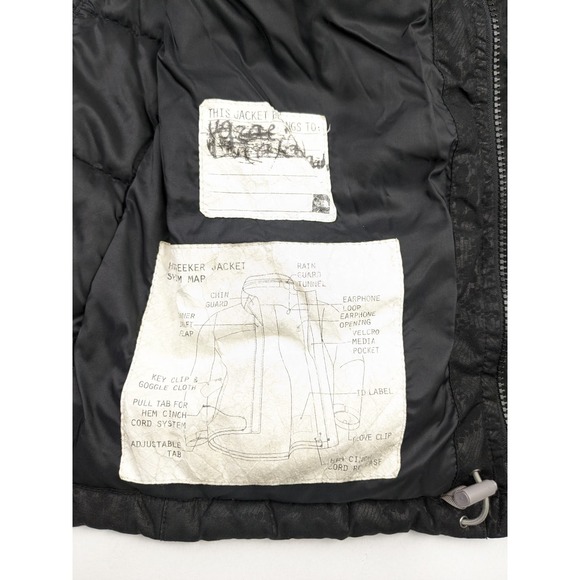 North Face 550 Black Patterned Puffer Coat - Picture 12 of 12